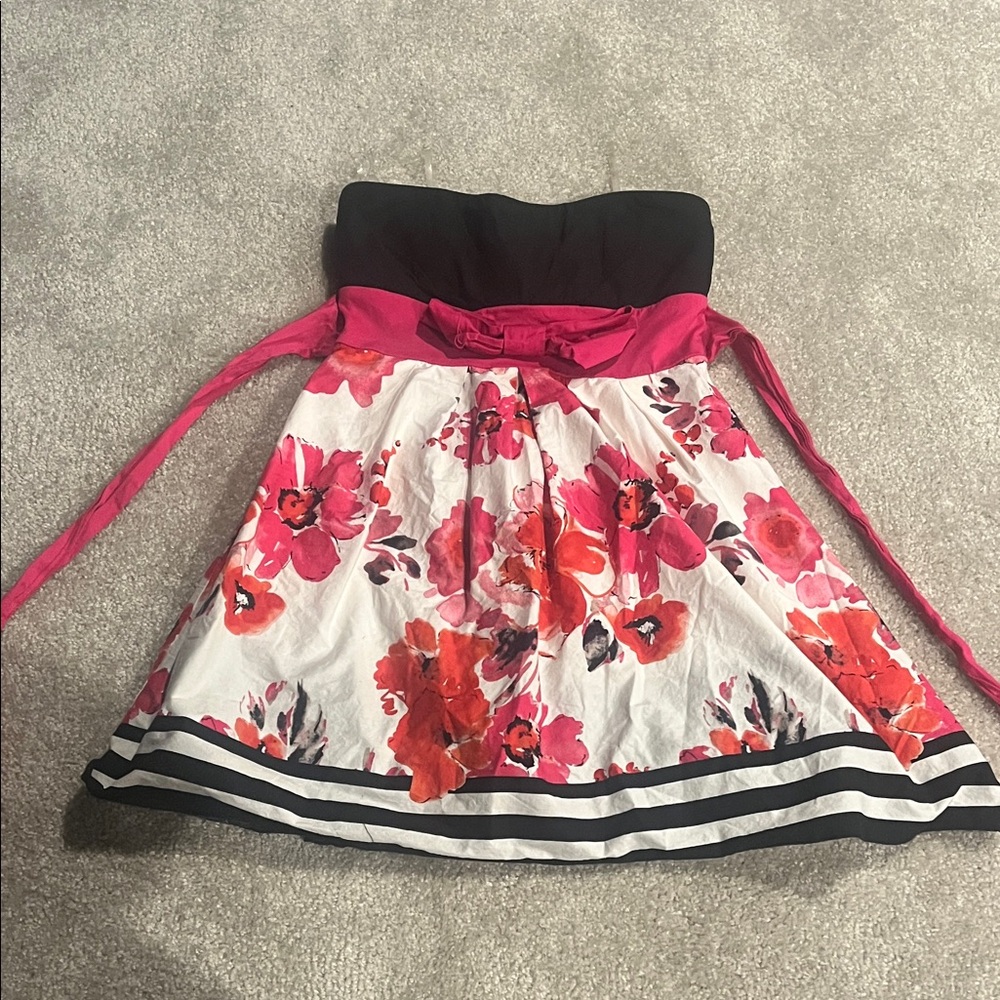 Floral Pink and Black Women's Skirt